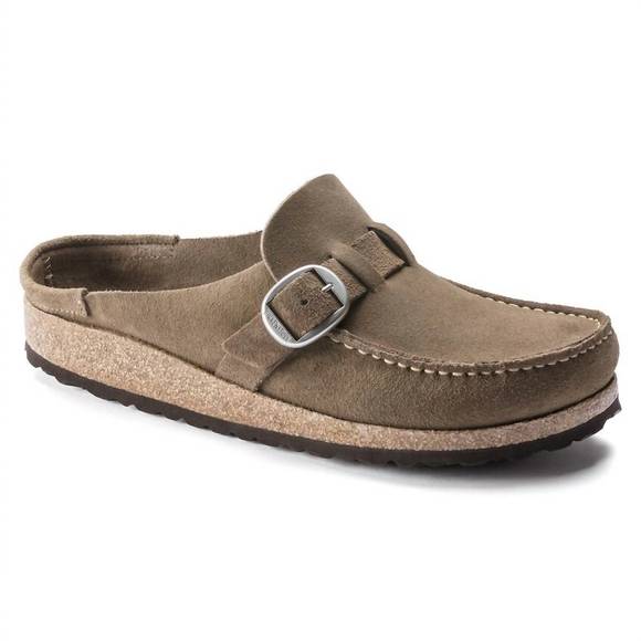 NEW BIRKENSTOCK women's buckley regular in gray taupe suede - Picture 1 of 6